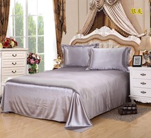 17 Colors Comfortable Satin Silk Bed Sheet King Queen Twin Linens Solid black Flat Sabanas bedspread Soft sheets ropa de cama 2024 - buy cheap