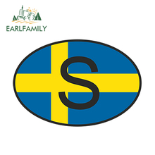 EARLFAMILY 13cm x 9.1cm Car Styling S Sweden Country Code Oval With Flag Car Sticker Helmet Laptop Waterproof Bumper Accessories 2024 - buy cheap