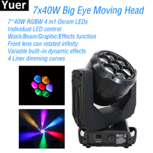 7x40W Big Eye Moving Head Light LED RGBW DMX512 Spot Control Rotated Infinity DJ Disco Party Lights Wash Stage Moving Head Light 2024 - buy cheap