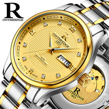 luxury gold mens watches Automatic Mechanical Wristwatches business stainless steel waterproof diamond calendar week ontheedge 2024 - buy cheap