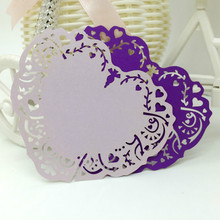 100pcs Laser cut love heart glass cup Wedding decoration party Hollow Place name Card supplies 5Zsh058 2024 - buy cheap