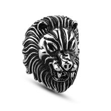 2019 Vintage Male Silver Lion Head Ring For Men Wedding Engagement Rings Punk Rock Biker Men's Ring Jewelry Wholesale 2024 - buy cheap