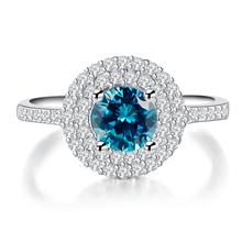 Hainon luz azul cristal 2018 mulheres anéis de casamento jóias anel de casamento de zircão atacado eua 6 8 9 bague Engajamento Luxo anel 2024 - compre barato