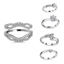 Uloveido conjunto de anéis de promessa, 5 peças, aniversário, casamento, noivado, potencializador, conjunto para mulheres, meninas y450 2024 - compre barato