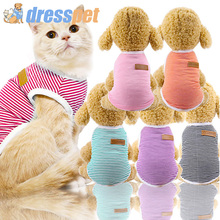 DRESSPET Pet Dog Cat Clothes Summer Breathable Cotton Tshirt For Small Medium Dogs Vest XS-XXL Chihuahua 2024 - buy cheap