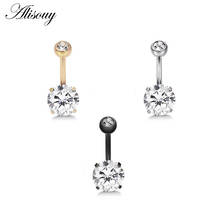Alisouy Round belly button rings for women Surgical Piercing Body Jewelry Multicolor CZ navel piercing jewelry 2024 - buy cheap
