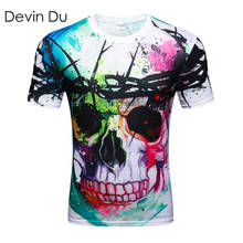 Devin Du new Fashion Brand T-shirt Hip Hop 3d Print Skulls Harajuku Animation 3d T shirt Summer Cool Tees Tops Brand Clothing 2024 - buy cheap