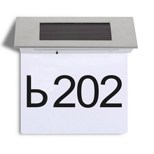 LED Solar Stainless Steel Powered House Number Lamp Outdoor Door Outdoor Wall Sign Light Sensor Automatic Switch Alphanumeric 2024 - buy cheap