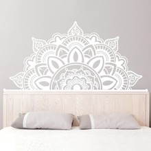 Half Mandala Wall Decals Headboard Vinyl Sticker Art Boho Bohemian Yoga Style Yoga Studio Decal For Bedroom Home Decor LC1191 2024 - buy cheap