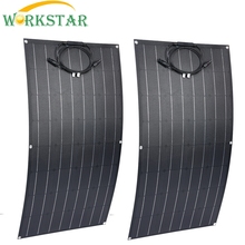 2 pces etfe painéis solares flexíveis 18v 100w painel solar carregador para rv/barco 100w painel solar para iniciante 12v carregador solar 2024 - compre barato