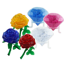 Quebra-cabeça 3d de cristal com rosas, brinquedo educacional para crianças, desafio, jogo de mão, equilíbrio, aniversário, j09301 2024 - compre barato