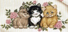 Free Delivery Top Quality Lovely Counted Cross Stitch Kit Kitten Trio Three Cats Kittens Kitty dimensions 2024 - buy cheap