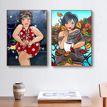 Full round/square Diamond embroidery Cartoon Comic 5D DIY Diamond painting Cross stitch fat lady set full 3D Diamond mosaic girl 2024 - buy cheap