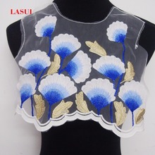 LASUI 31 cm* 24 cm=1 pcs  Lace collar Dandelion embroidery Milk silk mesh  lace  Collar flowers  Lace Neckline Fold thread 0134 2024 - buy cheap