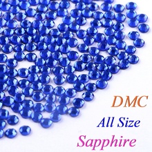 All Size! Sapphire, DMC Hotfix Rhinestone SS6 SS10 SS16 SS20 Glass Crystals Stones Hot Fix Iron-On FlatBack With Glue 2024 - buy cheap