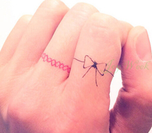 Tatuagem adesiva temporária, tatuagem de dedo em anel para mulheres e meninas, tamanho pequeno, tattoo flash 2024 - compre barato