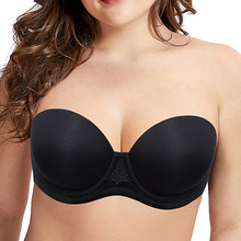 YANDW-sujetadores ajustables de talla grande para mujer, Copa B C D E F G H 1/2, Push Up de silicona, sin tirantes, Halter, 32, 34, 36, 38, 40, 42, 44 2024 - compra barato