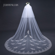 2019 Casamento White wedding veil Long Lace Edge Bridal Veil with Comb Wedding Accessories Bride Mantilla Wedding Veil 2024 - buy cheap