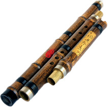 Flauta de bambu vertical chinesa profissional com bolsa de couro, instrumento musical de sopro em madeira natural com chave f g 2024 - compre barato