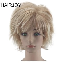 HAIRJOY White Women Synthetic Hair Wigs Blonde Short Curly Wig Heat Resistant  Hairstyle 2 Colors Available Free Shipping 2024 - buy cheap