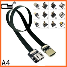 Миниатюрный угловой FPC A4, мини HDMI C Type-to HDMI A Type Male Female FPV HDTV плоский кабель для мультикоптера, аэрофотосъемки 2024 - купить недорого