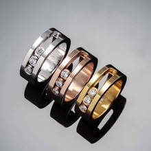 fashion france brand jewelry women move stone rings stainless steel 3pcs zircon crystal moving finger rings gold-color men RING 2024 - buy cheap