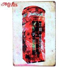 [ Mike86 ] London Telephone Booth Metal Plaque Gift PUB Wall art Painting Bar Craft  Decor AA-191 Mix order 20*30 CM 2024 - buy cheap