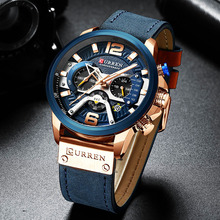 Curren Mens Watches Top Brand Luxury Leather Chronograph Watch Men's Wristwatches Clock Watch Men Waterproof Luxury Mens Watches 2024 - buy cheap