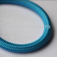 FREE Shipping Sky blue color 2*0.75m2 copper wire fabric textile pendant lamp cable 2024 - buy cheap