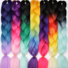 Merisihair-aplique de cabelo sintético, extensão de cabelo 16 polegadas, em crochê, vermelho, azul e cinza 2024 - compre barato