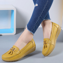 Women Flats 2019 Women Ballet Shoes Cut Out Leather Breathbale Moccains Women Boat Shoes Ballerina Ladies Plus Size 2024 - buy cheap