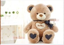 The lovely bow Teddy bear doll heart hello bear plush toy doll birthday gift brown about 70cm 2024 - buy cheap