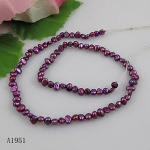 DIY Loose Pearl Jewellery,AA 3-5MM Baroque Purple Natural Freshwater Pearl Loose Beads,One Full Strand,Wholesale 2024 - buy cheap