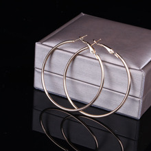 Hgflyxu Gold Silver color Large  hoop Earrings for women Big Earing round 5cm  9cm 10 cm fashion Jewelry 2024 - buy cheap