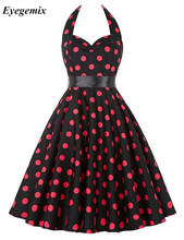 Vestidos femininos estilo vintage para verão, vestidos 50s 60s, estilo pin up, bolinhas, rockabilly, 2019 2024 - compre barato