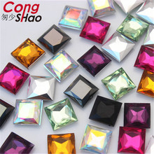 Cong Shao 200 piezas. 10mm colorido acrílico cuadrado Diamante de imitación Ajuste de piedras y cristales afilados accesorios de joyería DIY CS132 2024 - compra barato