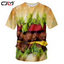 CJLM-Camiseta Harajuku para hombre, camisa de hamburguesa de queso, hamburguesa con queso, Tops de verano, Camiseta de manga corta, camisetas 3d Unisex 2024 - compra barato