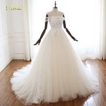 Loverxu Vestido De Noiva Boat Neck A Line Wedding Dress 2019 Elegant Appliques Beaded Court Train Vintage Bridal Gown Plus Size 2024 - buy cheap