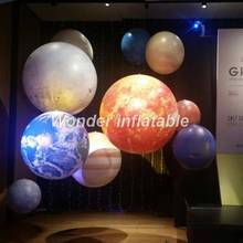 LED lighting 2m giant inflatable planet balloons earth moon Jupiter Saturn Uranus Neptune Mercury Venus for party decoration 2024 - buy cheap