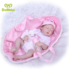 Bonecas reborn bebê 23 ", boneca infantil em silicone com cesta rosa 2024 - compre barato