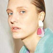 AENSOA Unique Sweet Acrylic Tassel Pendant Acrylic Earrings For Women Fashion Brand Candy Color Resin Long Drop Earrings Jewelry 2024 - buy cheap