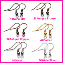 100PCS ears hooks Plain Metal Clip Dangle Earrings DIY jewelry findings silver/Golden/bronze/copper/gunmetal black 2024 - buy cheap