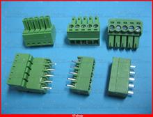 50 шт. Шаг 3,81 мм 5way/pin винтовой клеммный блок коннектор зеленый подключаемый Тип 2024 - купить недорого