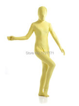 (LS7249)Yellow Full Body Shiny  Spandex Tights Unisex original Fetish Zentai Suits Halloween Costume 2024 - buy cheap