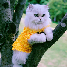 Летняя футболка с котом; костюм для питомца; одежда принцессы; милый комбинезон 2024 - купить недорого