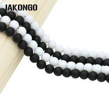 JAKONGO Dull Matte Black White Onyx Round Natural Stone Beads For Making Bracelets Loose Beads for DIY Jewelry  4/6/8/10mm 2024 - buy cheap