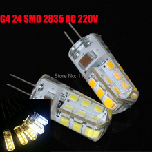 G4 24 SMD 2835 3W Warm Pure White 300LM 360 Corn Silicone LED Bulb AC 220V 5Pcs/lot 2024 - buy cheap