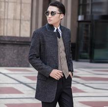 Grey casual Single-breasted wool coat men suits 2020 trench jackets mens single breasted wool coats overcoats dress winter S 9XL 2024 - buy cheap
