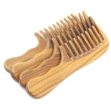 Boutique Large Green Sandalwood Wide Tooth Comb Coarse Tooth Massage Combs Hair Pear For Women 2024 - buy cheap