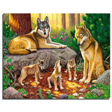 3D Diamond Embroidery Wolf Family Needlework Square Diy Diamond Painting Fashion Home Decor Cross Stitch Painting Full 2024 - buy cheap